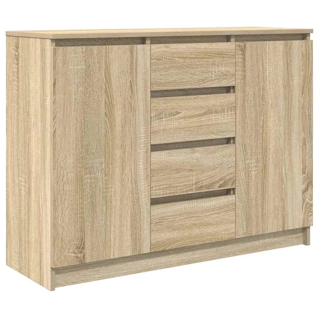 Sideboard with Drawers Storage Cabinet Sonoma Oak Brown Engineered Wood