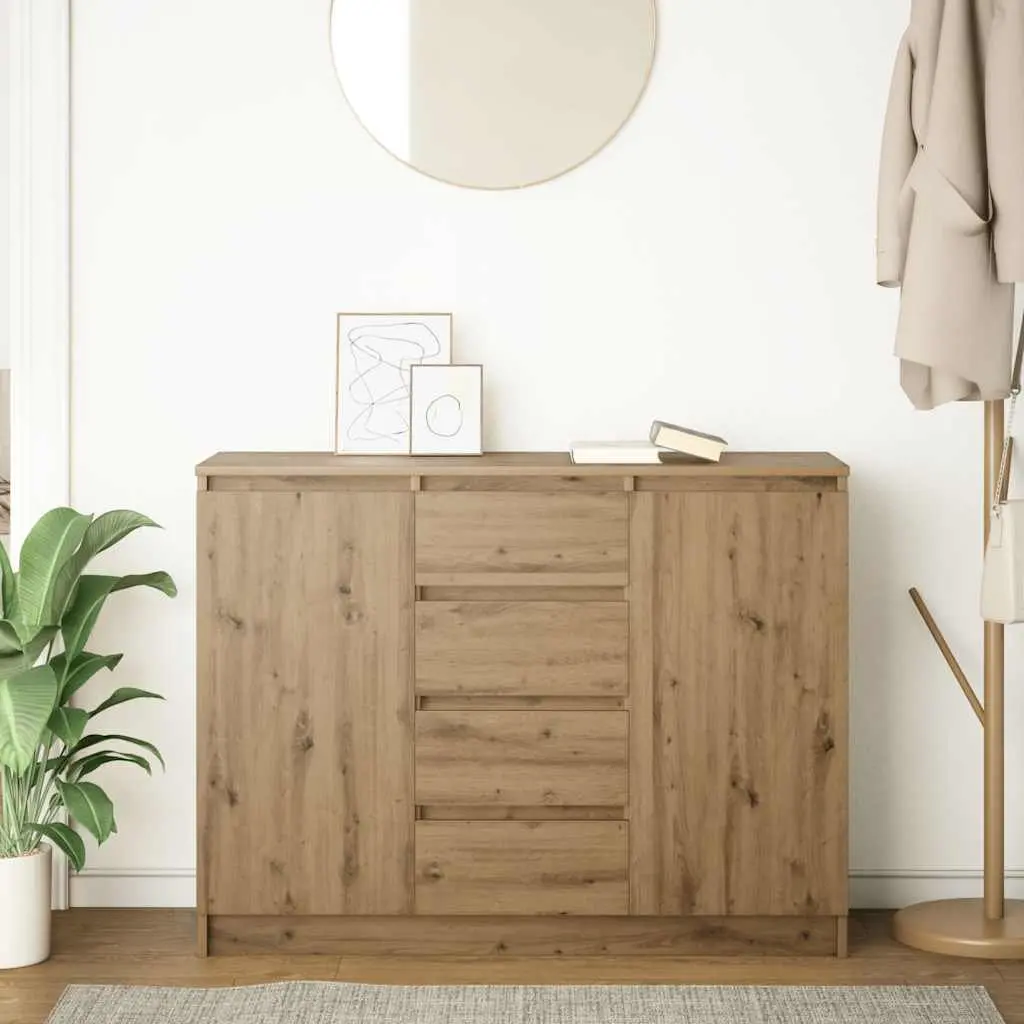 Sideboard Storage Cabinet with Drawers and Doors 1005mm x 350mm x 760mm Brown Engineered Wood