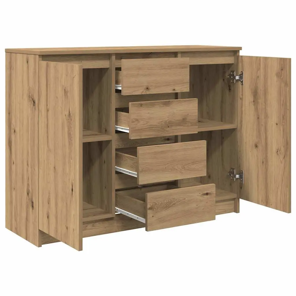 Sideboard Storage Cabinet with Drawers and Doors 1005mm x 350mm x 760mm Brown Engineered Wood
