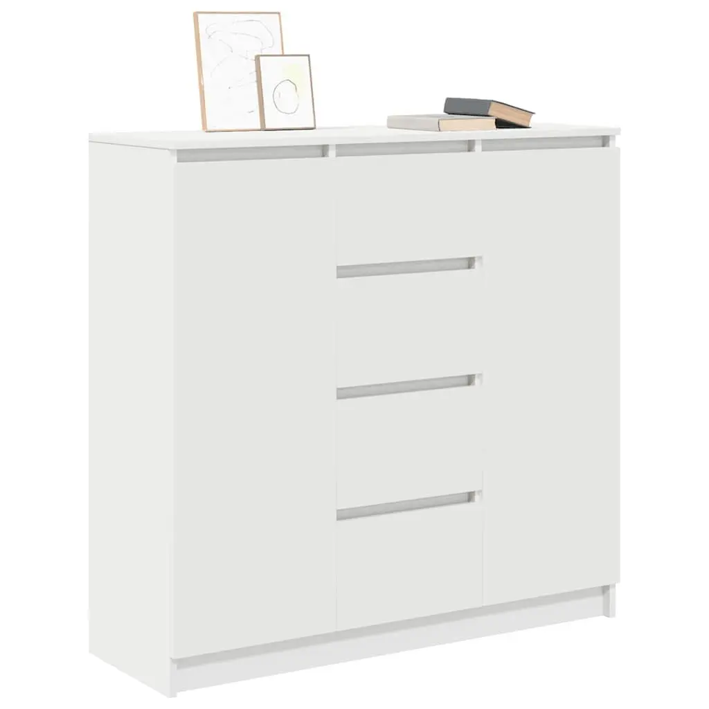 White Sideboard with Drawers and Shelves