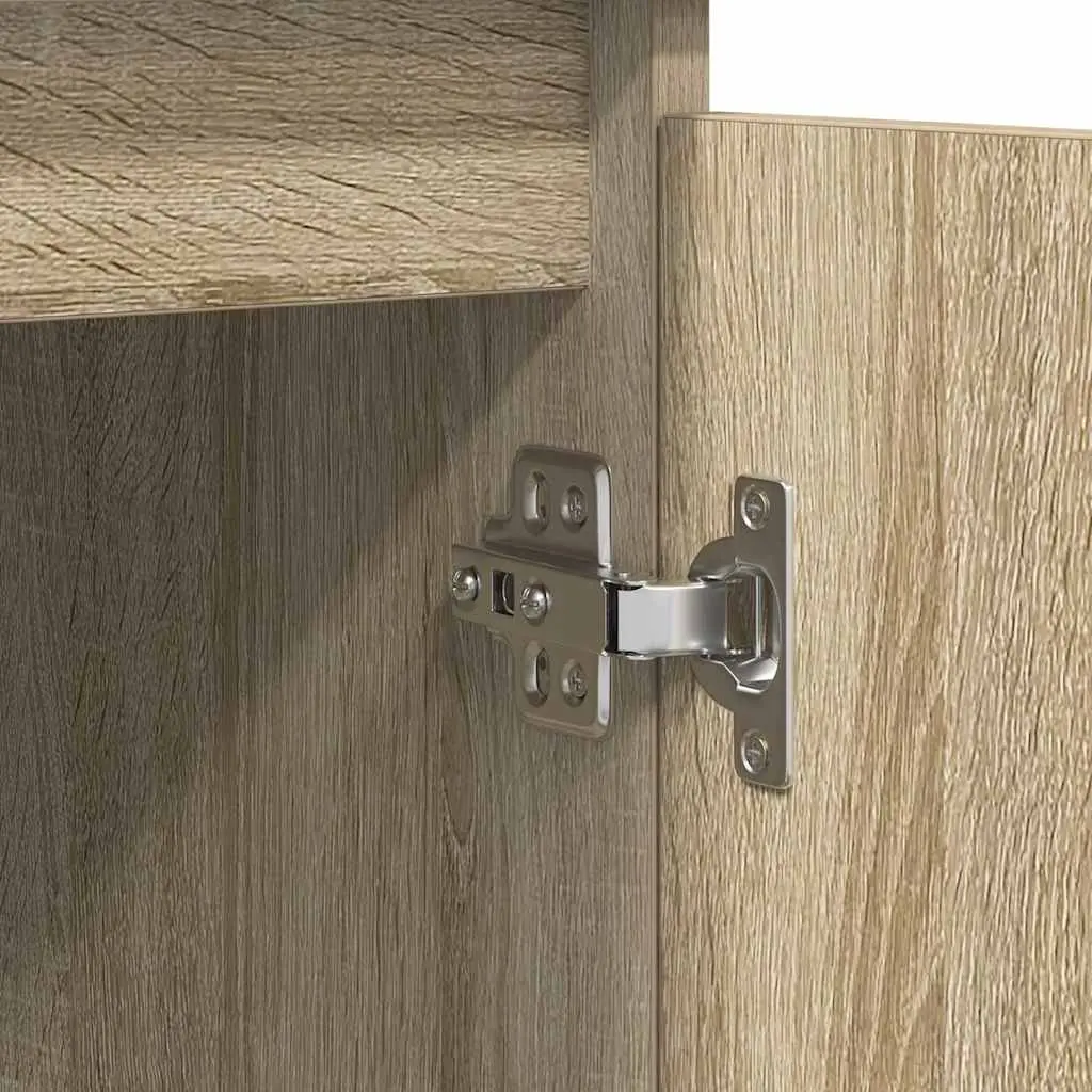 Sideboard with Drawers Doors Shelves Brown Storage Cabinet Engineered Wood