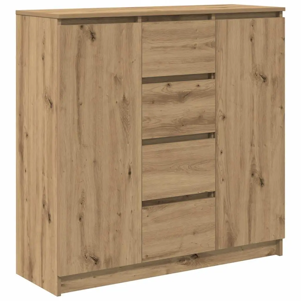 Sideboard with Drawers Brown Storage Cabinet Engineered Wood Living Room