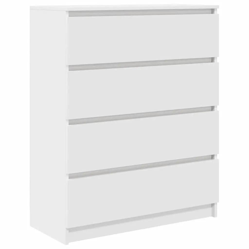 Storage Cabinet Sideboard Engineered Wood 80x35x99cm White Minimalist Furniture