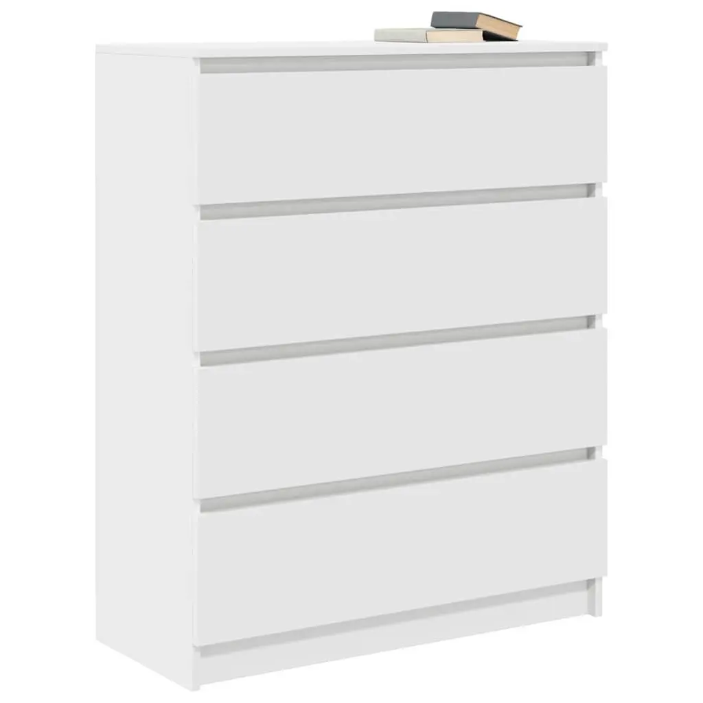 Storage Cabinet Sideboard Engineered Wood 80x35x99cm White Minimalist Furniture
