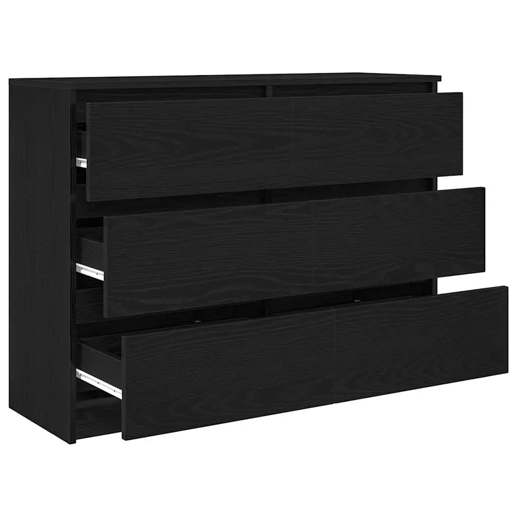 Sideboard Storage Cabinet 100x35x76cm Black Engineered Wood Furniture