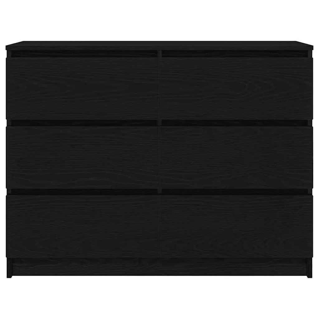 Sideboard Storage Cabinet 100x35x76cm Black Engineered Wood Furniture