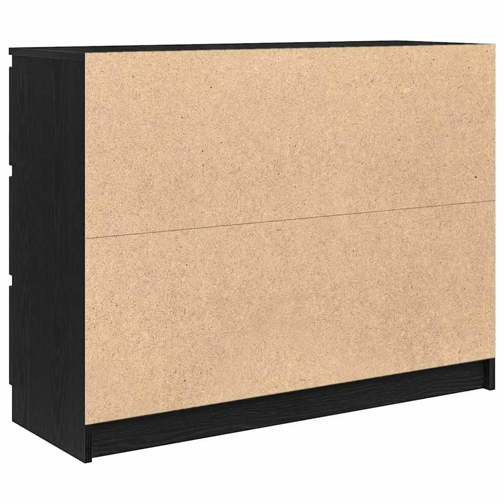 Sideboard Storage Cabinet 100x35x76cm Black Engineered Wood Furniture