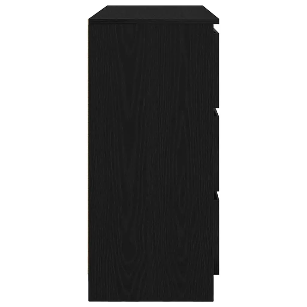 Sideboard Storage Cabinet 100x35x76cm Black Engineered Wood Furniture