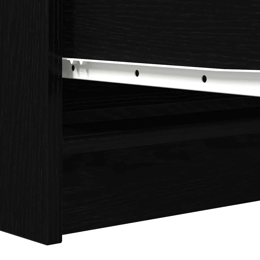 Sideboard Storage Cabinet 100x35x76cm Black Engineered Wood Furniture
