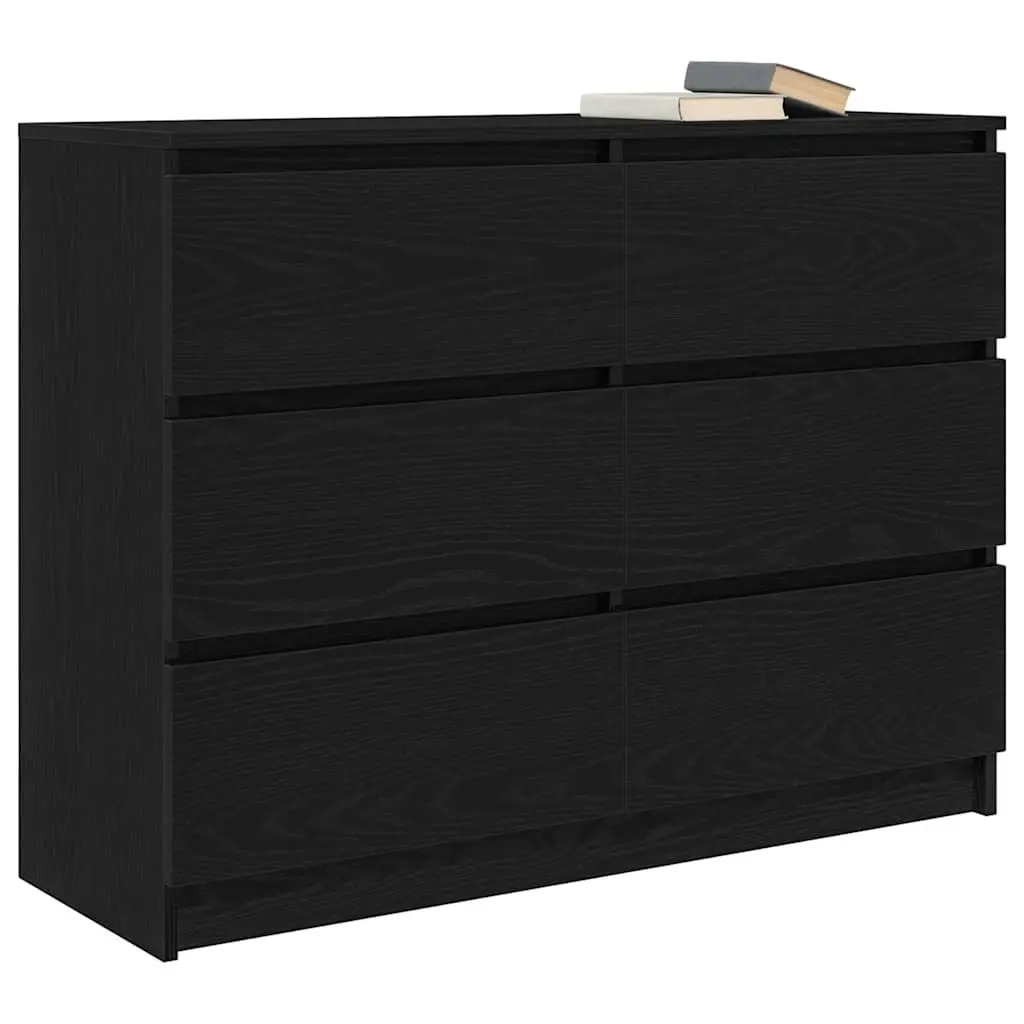 Sideboard Storage Cabinet 100x35x76cm Black Engineered Wood Furniture
