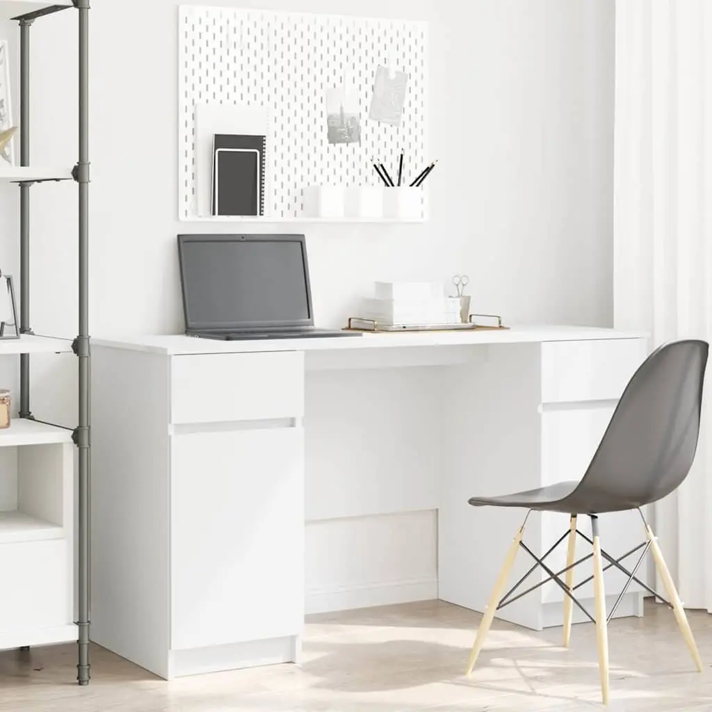 Engineered Wood Desk Writing Home Office Workspace 140cm White