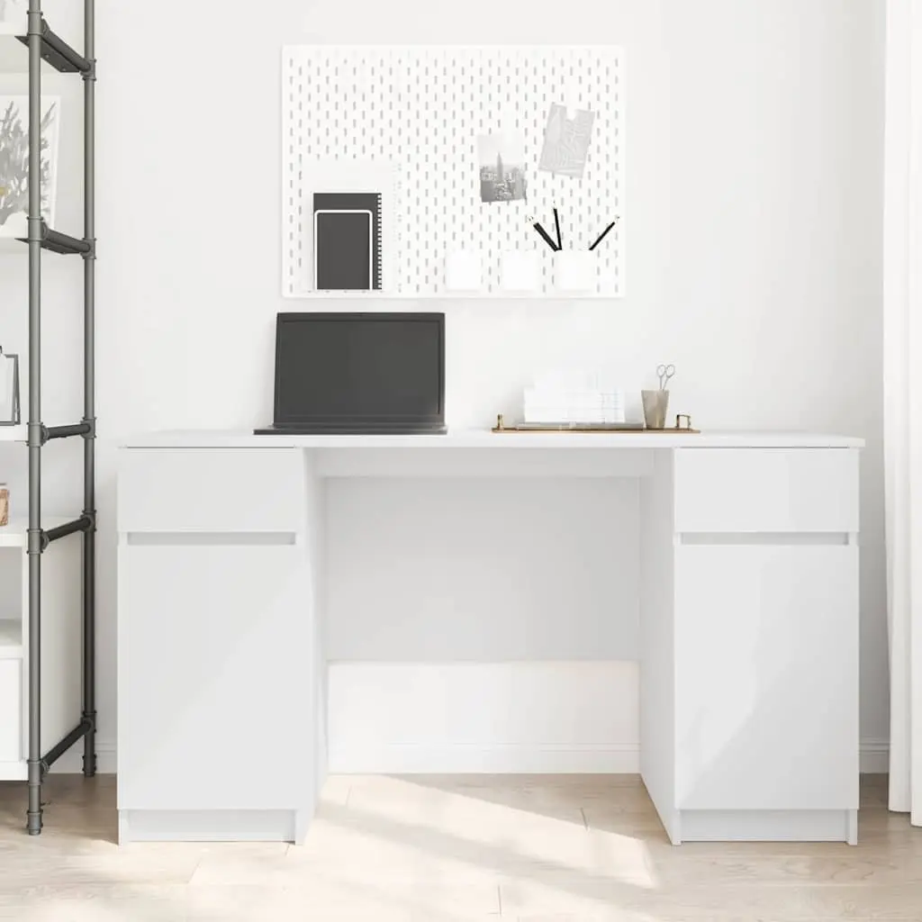 Engineered Wood Desk Writing Home Office Workspace 140cm White
