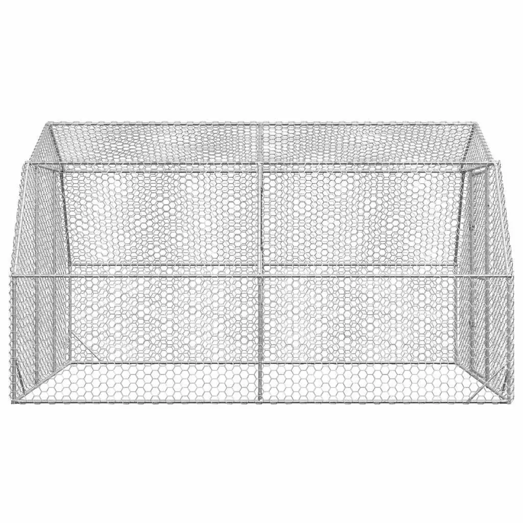 Chicken Run Outdoor Coop 2.5x4x2.25m Galvanised Steel Mesh Enclosure Silver