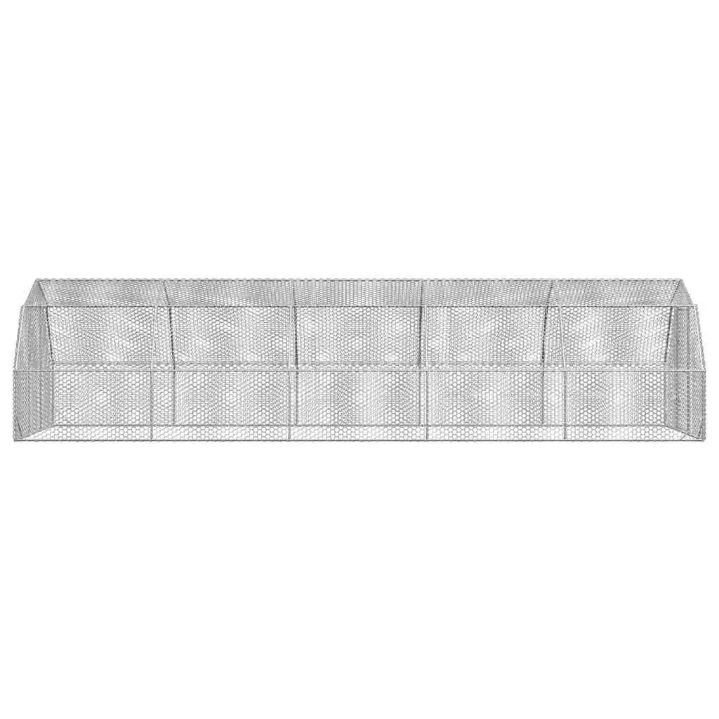 Chicken Run Galvanised Steel Mesh Poultry Enclosure 2.5m x 10m x 2.25m Silver