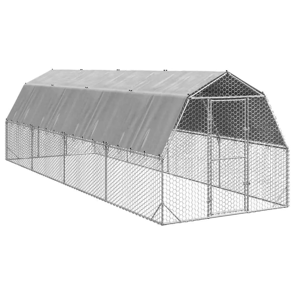 Chicken Run Hexagonal Mesh Walk-In Coop Large Poultry Enclosure Silver