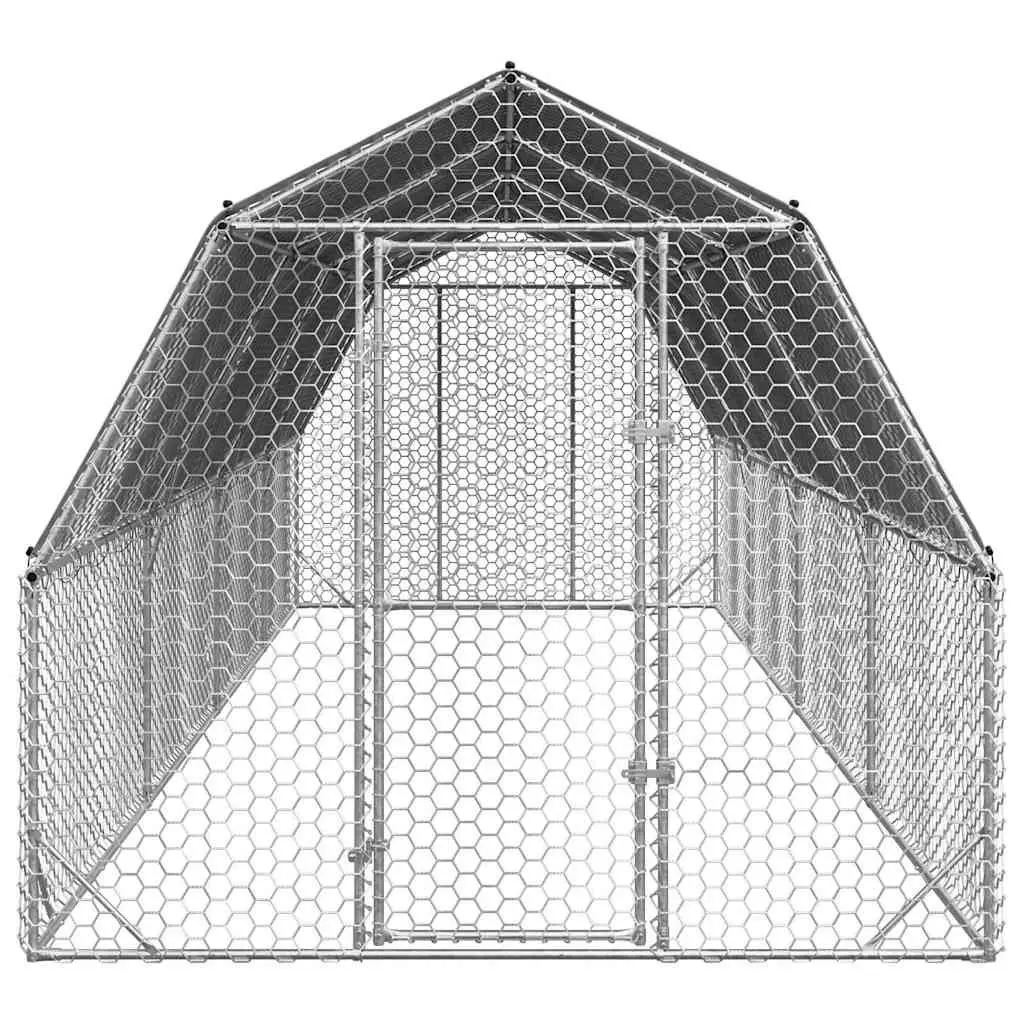 Chicken Run Hexagonal Mesh Walk-In Coop Large Poultry Enclosure Silver