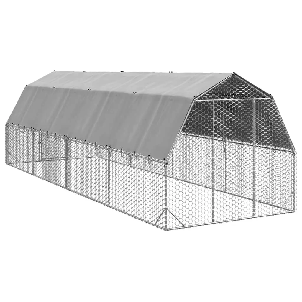 Chicken Run Hexagonal Mesh Walk-In Coop Large Poultry Enclosure Silver