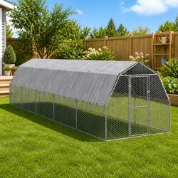 Reliable Chicken Run with Roof 2.5x10x2.25 m