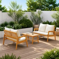 Quality 3-Piece Outdoor Bistro Set with Cushions