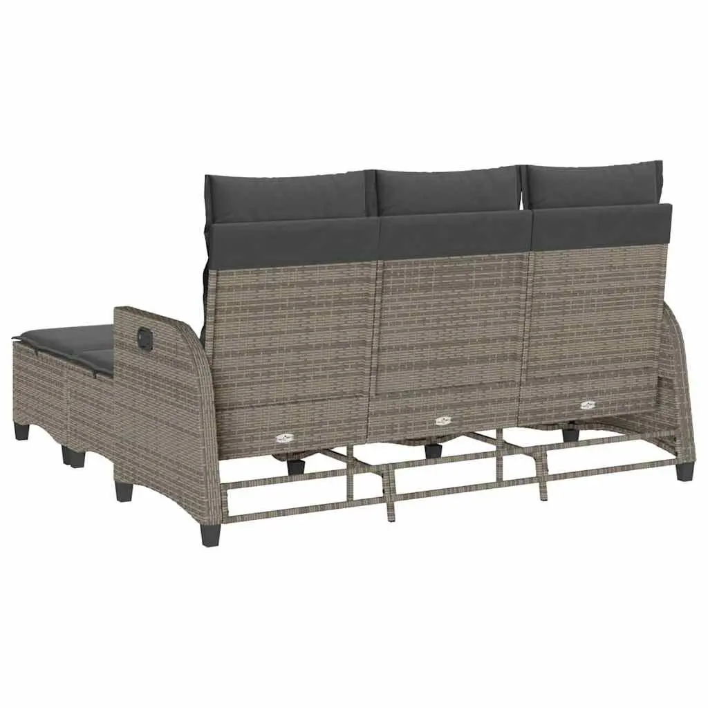 L-shaped Garden Sofa Set Outdoor Furniture 3 Piece Grey