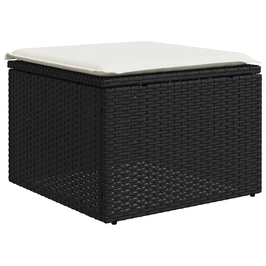 Outdoor Garden Sofa Set 2 Piece with Cushions Black Rattan Patio Furniture