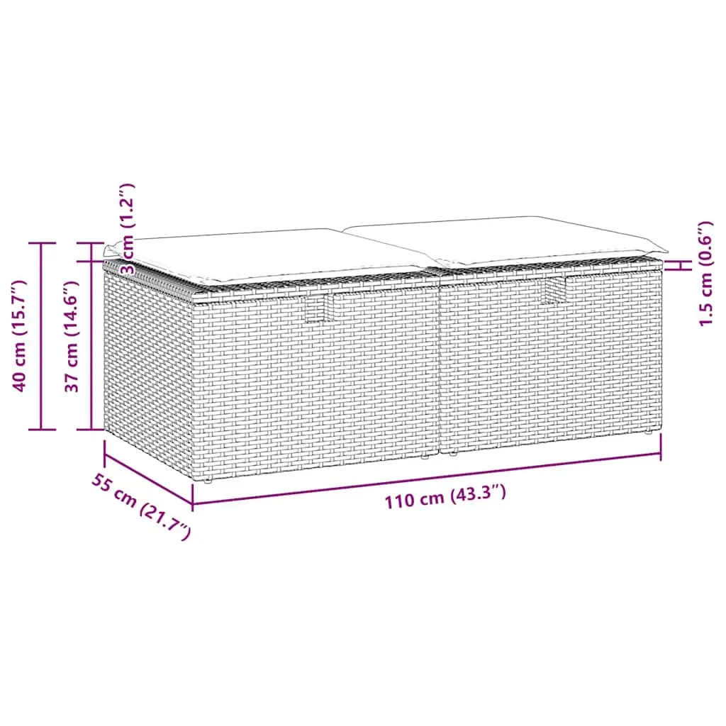 Black Poly Rattan Garden Sofa Set with Storage