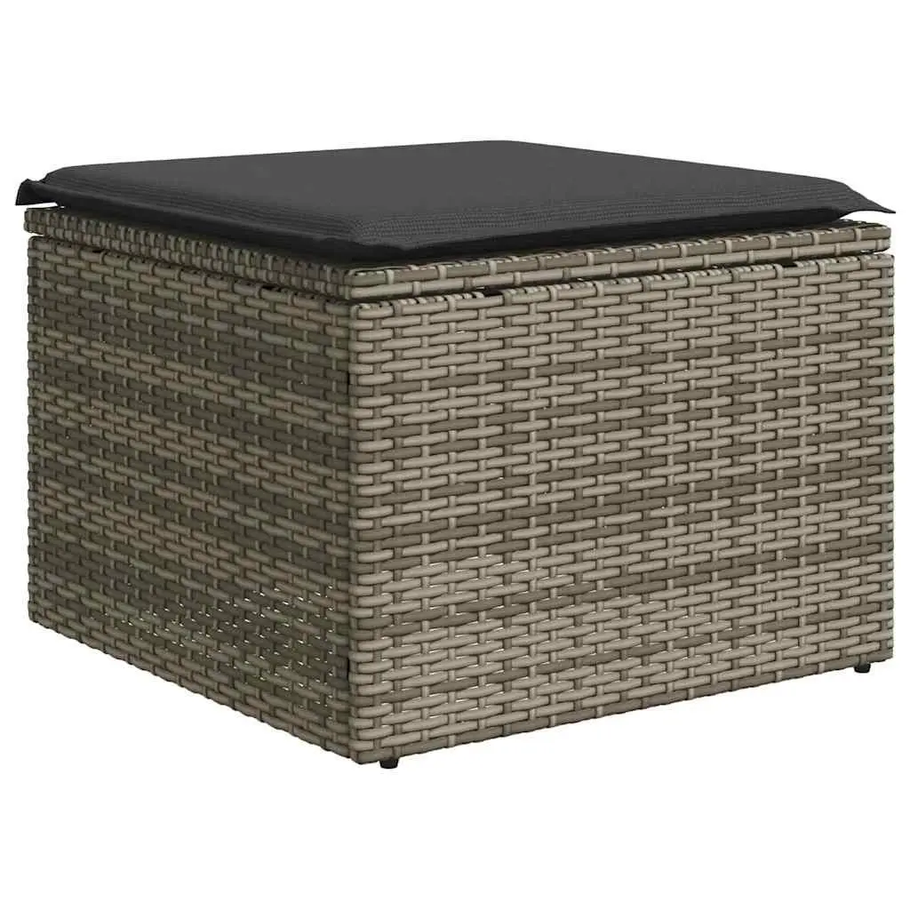 Garden Sofa Set 2 Piece Outdoor Furniture Grey Poly Rattan with Cushions