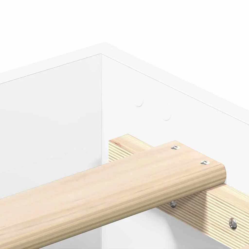 Bed Frame No Mattress Slatted Base 150x200cm White Engineered Wood Bedroom