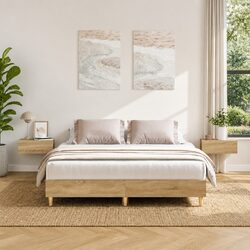 Reliable Sonoma Oak Bed Frame 150x200 cm for Comfort