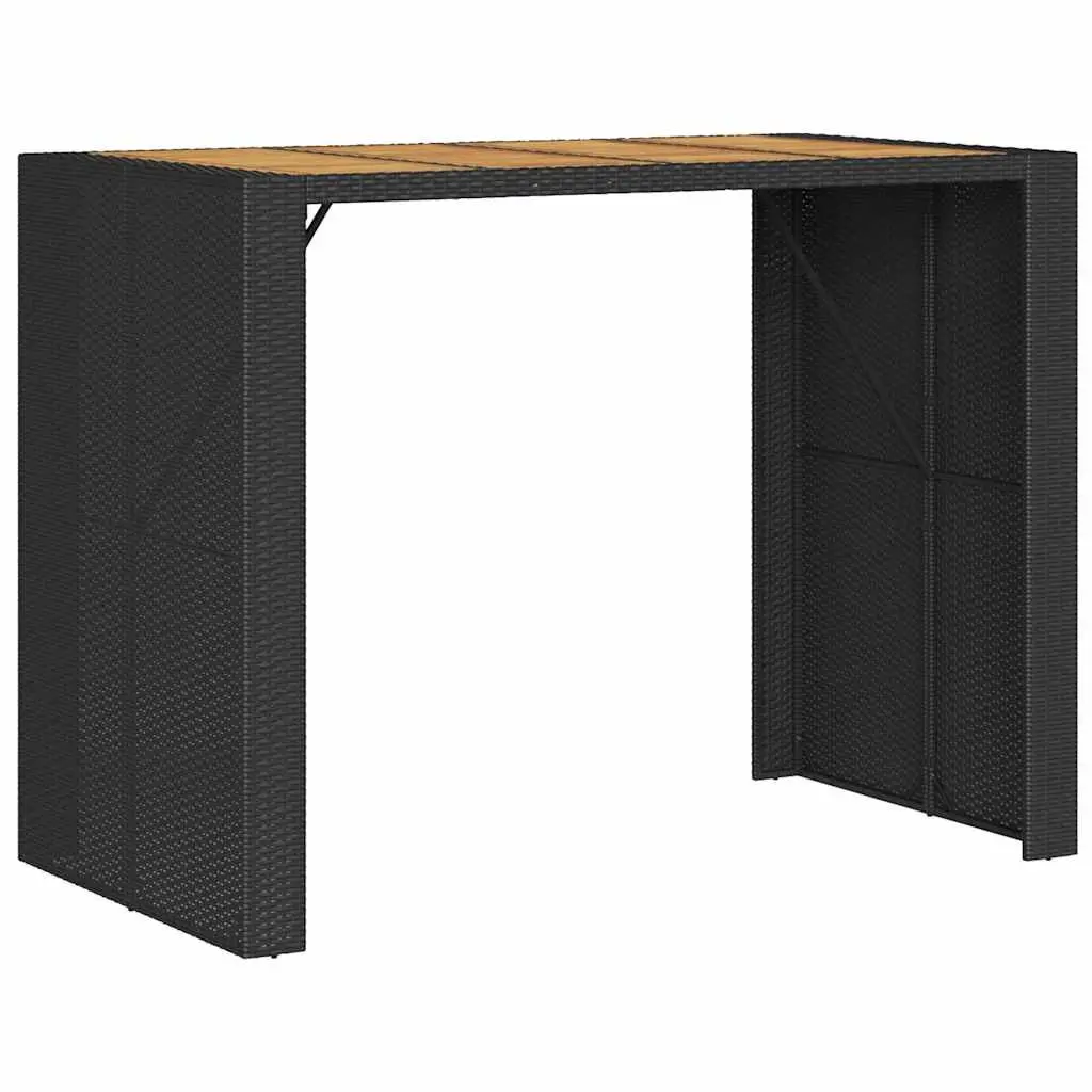 Outdoor Bar Furniture Set 5 Piece Black Rattan Patio Table and Stools for Garden Entertainment