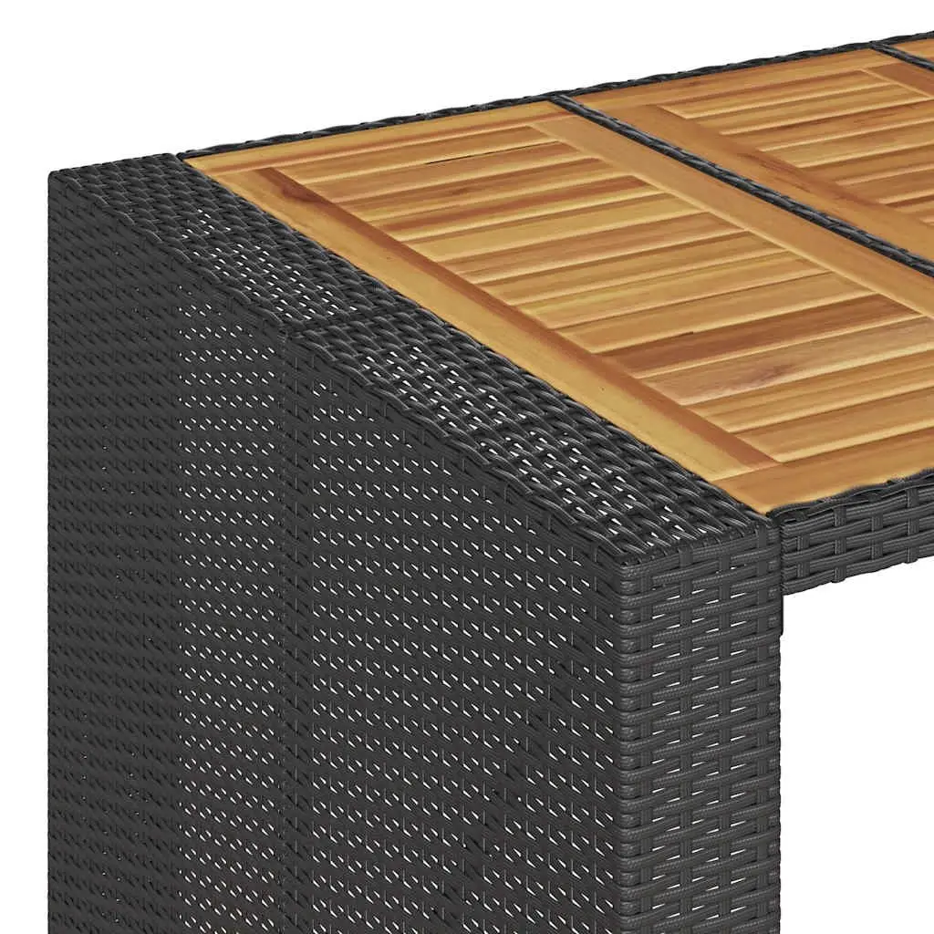 Garden Bar Set Outdoor Furniture 3 Piece Cushioned Stools Black