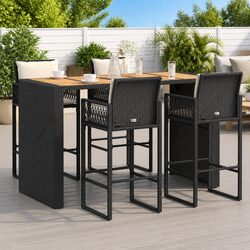 Comfortable and Functional 5 Piece Garden Bar Set