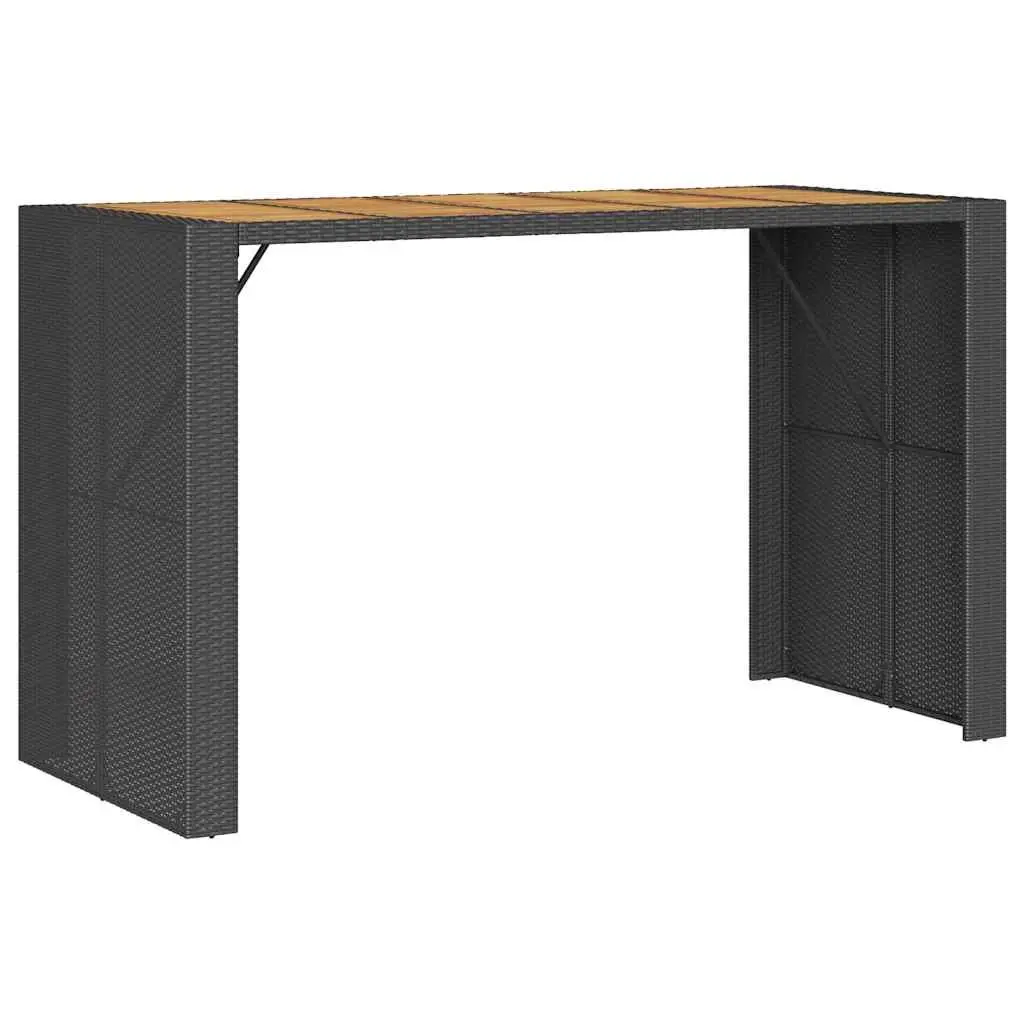 Garden Bar Set 5 Piece Outdoor Patio Furniture Black Poly Rattan with Cushions