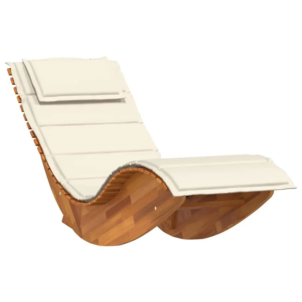 Sun Lounger Outdoor Acacia Wood Garden Pool Deck Chairs Brown 2 Piece
