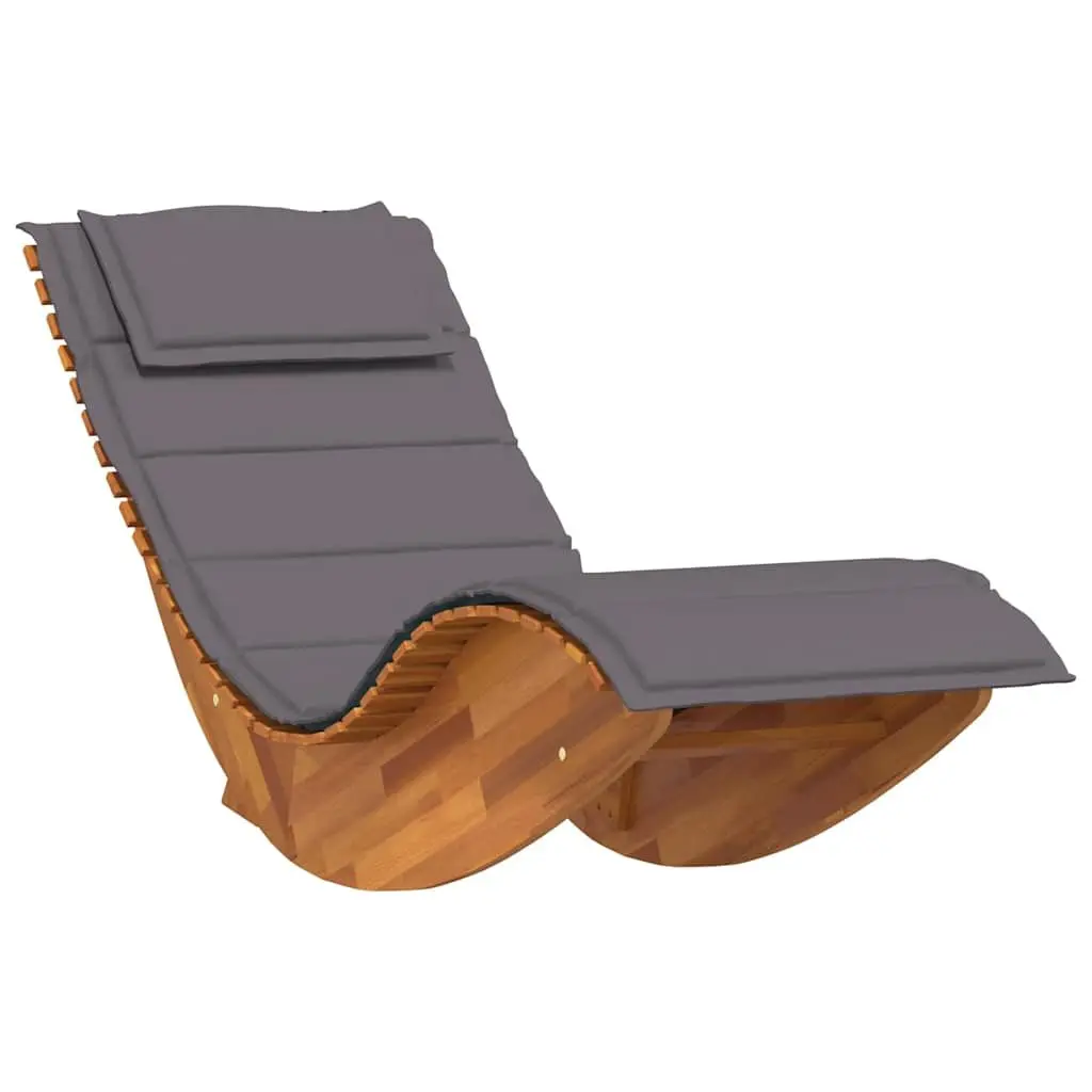 Sun Lounger Outdoor Sunbed 2 pcs Acacia Wood Garden Patio Pool Deck Chair Brown