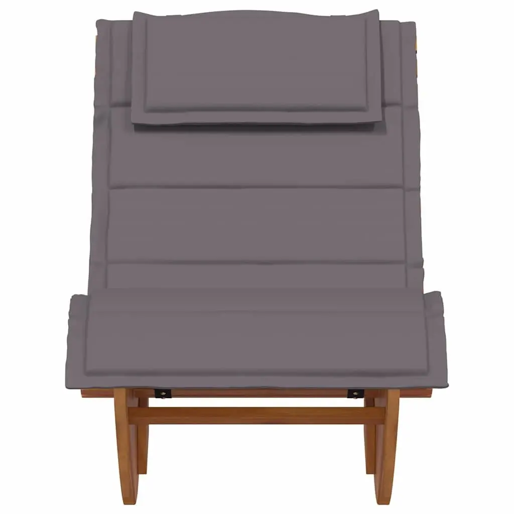 Sun Lounger Outdoor Sunbed 2 pcs Acacia Wood Garden Patio Pool Deck Chair Brown