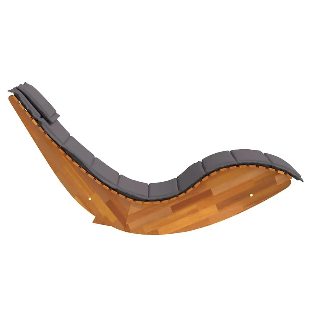 Sun Lounger Outdoor Sunbed 2 pcs Acacia Wood Garden Patio Pool Deck Chair Brown