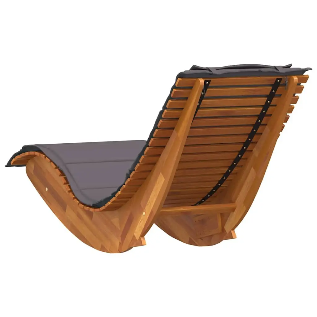Sun Lounger Outdoor Sunbed 2 pcs Acacia Wood Garden Patio Pool Deck Chair Brown