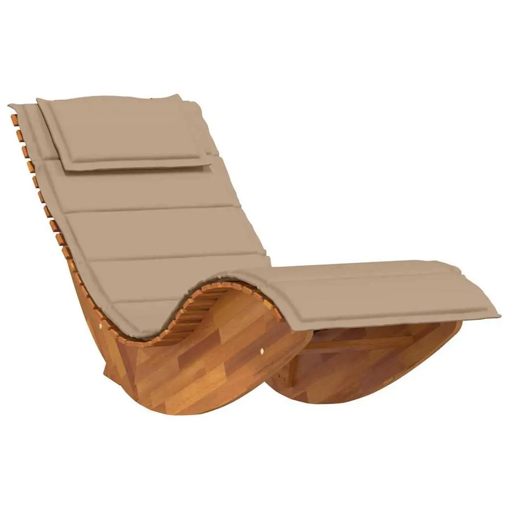 Sun Lounger Set Outdoor Acacia Wood Sunbed Garden Pool Deck Chair Brown 2 Piece