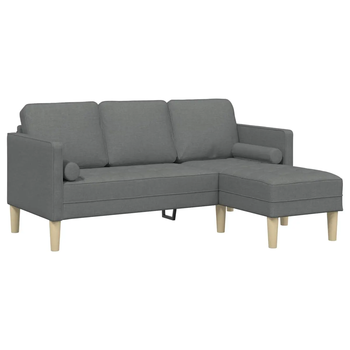 Modular Sofa Set Grey Polyester 2 Pieces Contemporary Living Room Furniture
