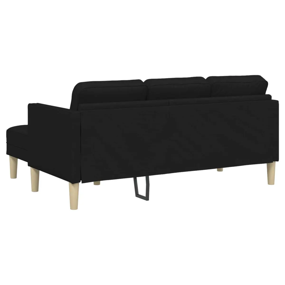 Sofa Set Modular Contemporary Black Polyester 2 Pieces Flat Armrests