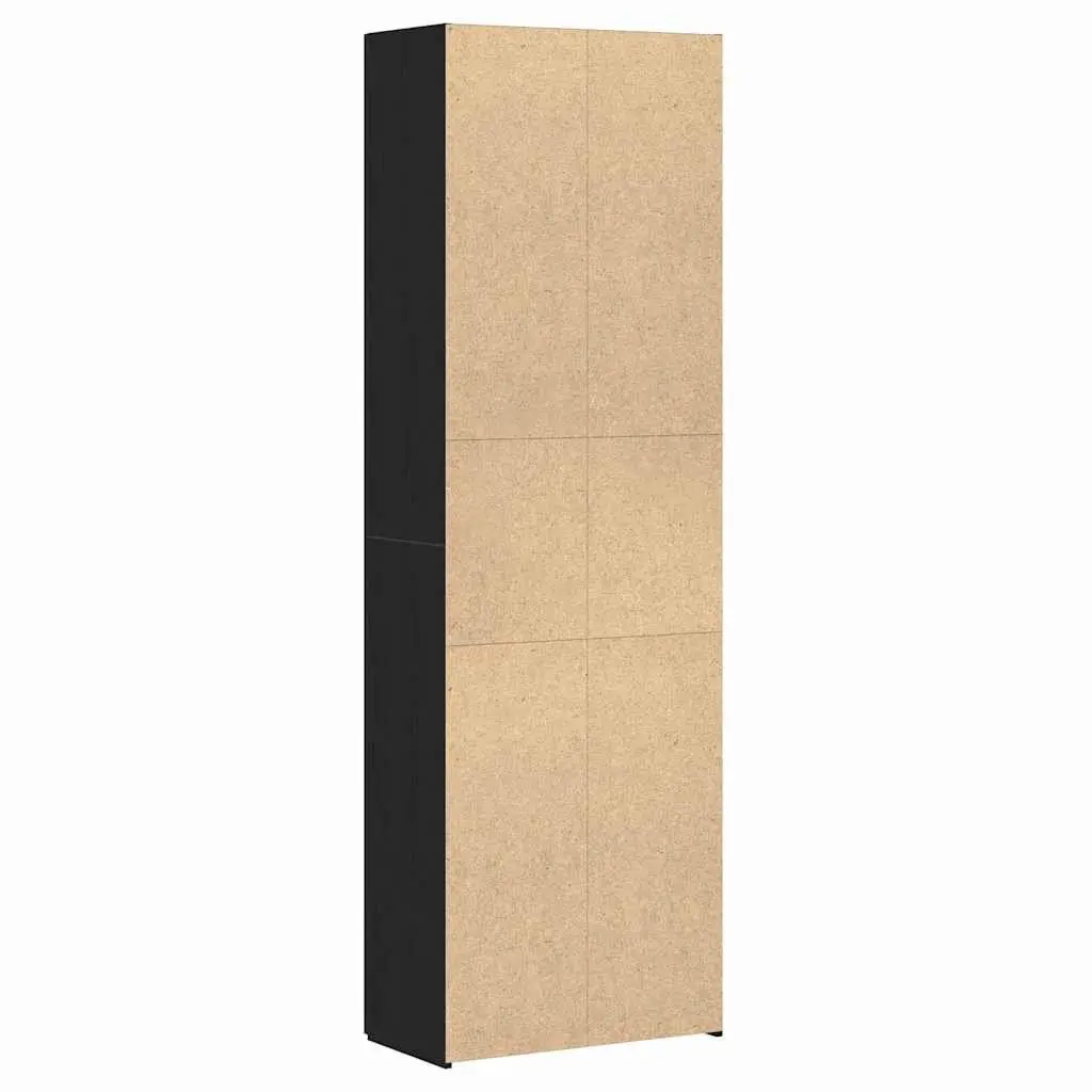 Office Filing Cabinet Black Storage Organizer Engineered Wood Hinge Door 60 x 32 x 190 cm