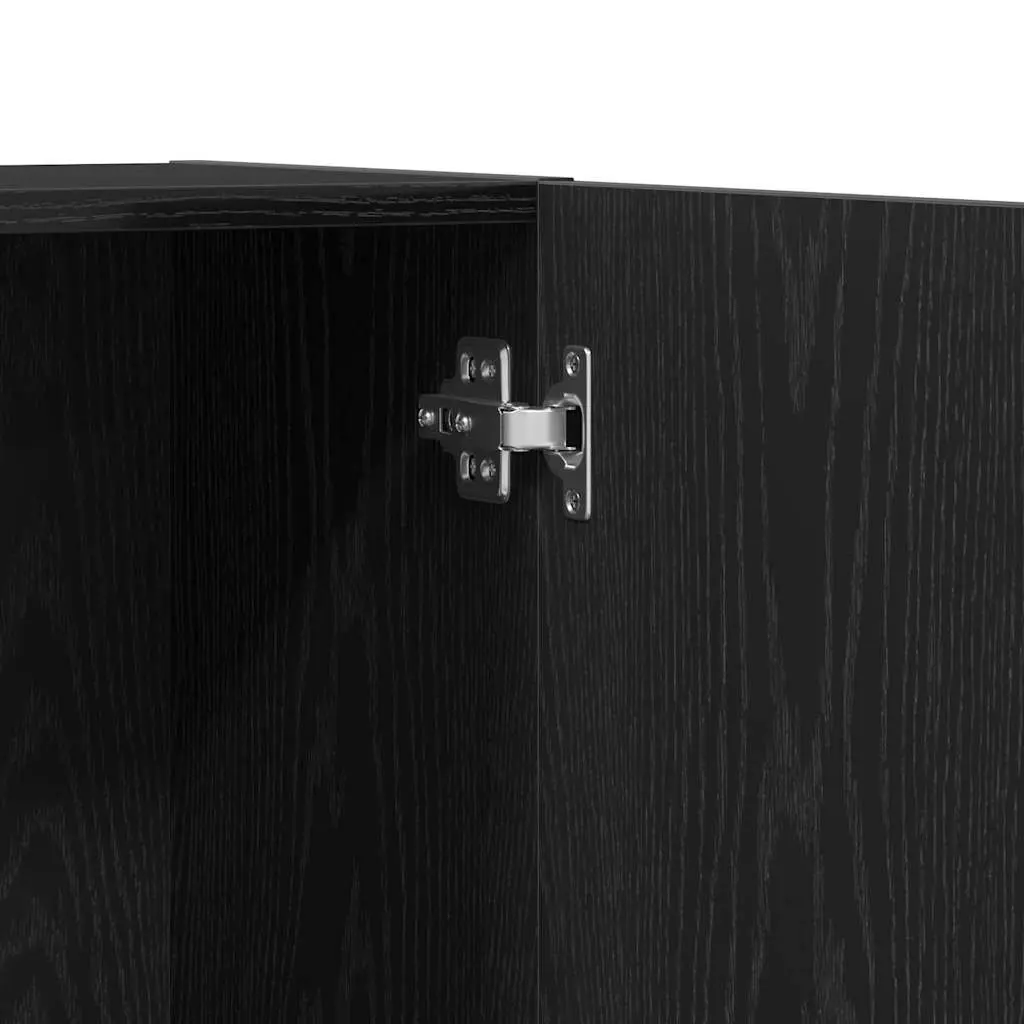 Office Filing Cabinet Black Storage Organizer Engineered Wood Hinge Door 60 x 32 x 190 cm