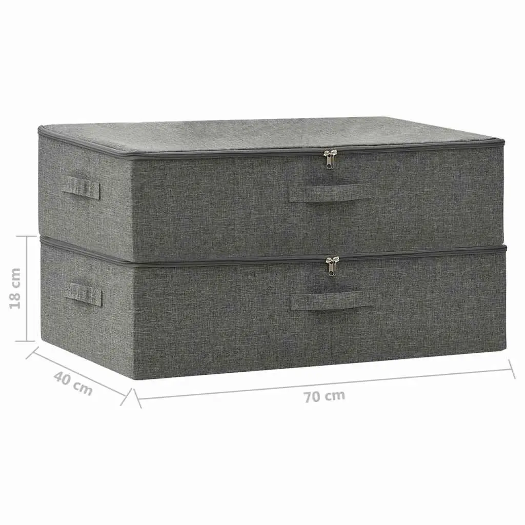 Storage Boxes Foldable Fabric 70x40x18cm Anthracite