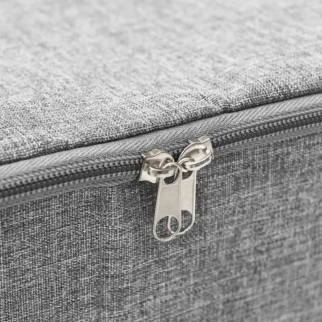 Foldable Storage Boxes Household Organiser 70 x 40 x 18 cm Grey Set of 2