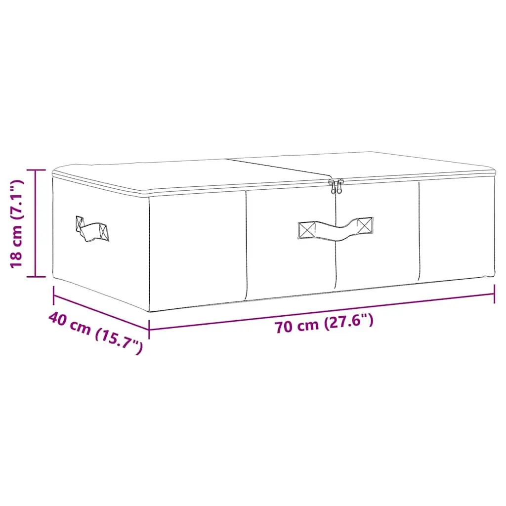 Foldable Fabric Storage Box Organiser 70x40x18cm Cream
