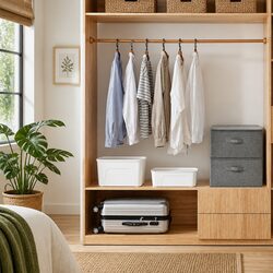 Reliable Grey Fabric Storage Boxes, Foldable & Practical, 2 pcs