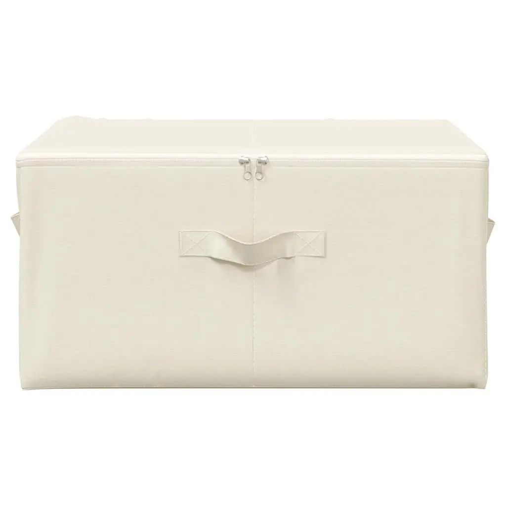 Fabric Storage Boxes Set 2 pcs Foldable Organiser 43x34x23cm Cream