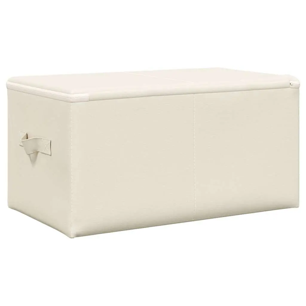 Fabric Storage Boxes Set 2 pcs Foldable Organiser 43x34x23cm Cream