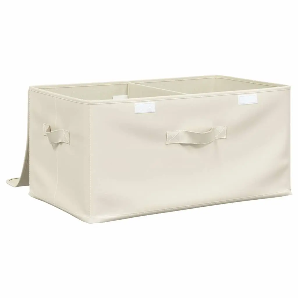 Fabric Storage Boxes Set 2 pcs Foldable Organiser 43x34x23cm Cream